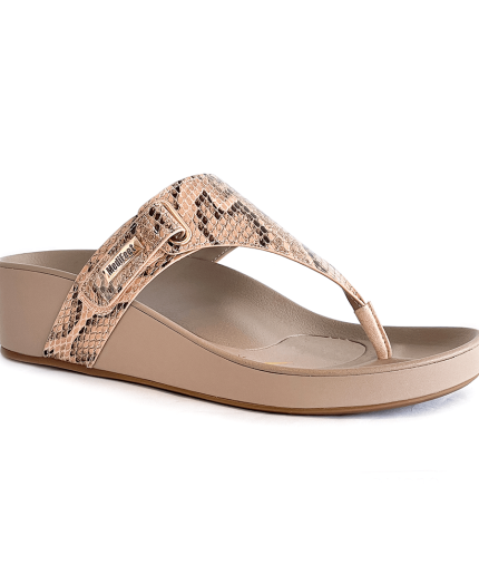METALLIC V-STRAP SANDALS